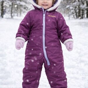 Pink Platinum Toddler Girls 18-24 Months Purple One Piece Snowsuit Hooded Lined